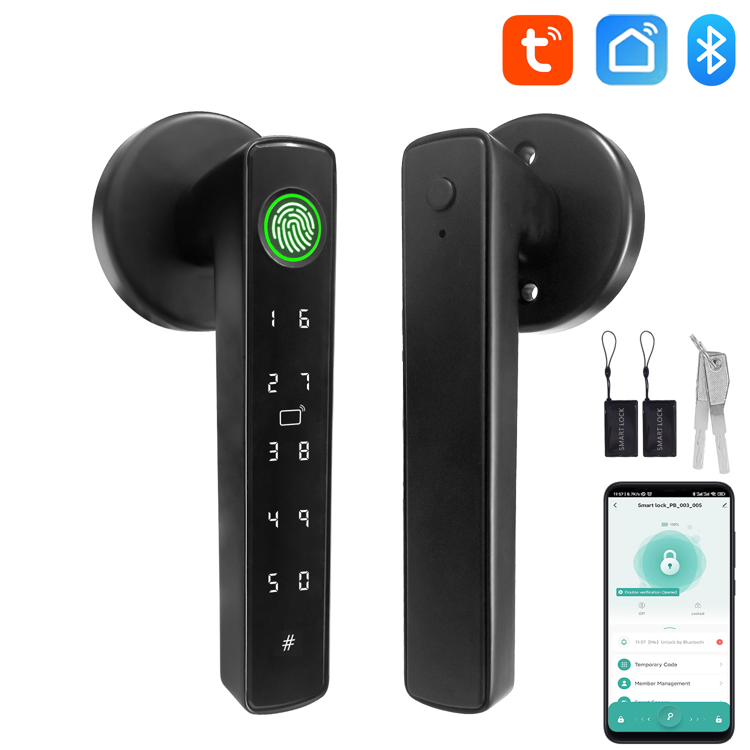 Tuya 스마트 블루투스 도어 잠금 장치 생체 인식 전 - Home Automation Tutorial 리뷰 및 가격