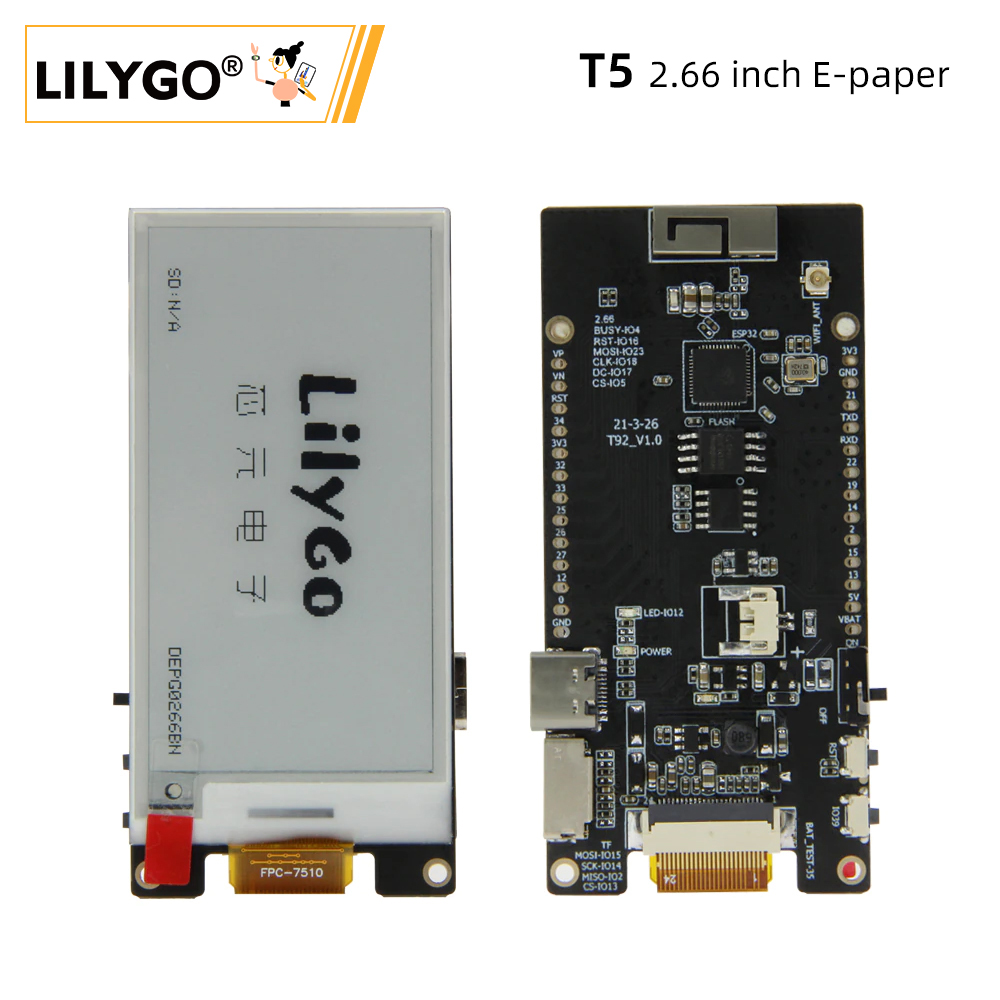 LILYGO® TTGO T5 2.66-Inch E-Pa - Home Automation Arduino 리뷰 및 가격
